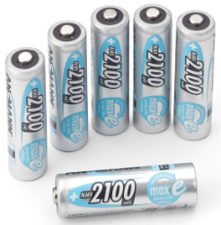 Rechargeable NiMH Batteries; 6 pcs