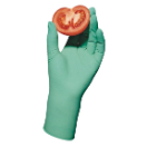 Single use latex gloves size 7 (M), powder-free, green, 100 pieces